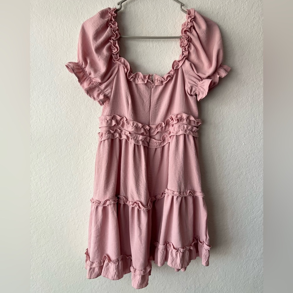 Pink Ruffled Mini Dress